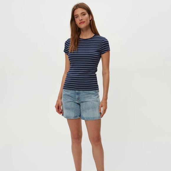 Joy Striped Ribbed Tee - Picture 2 of 8